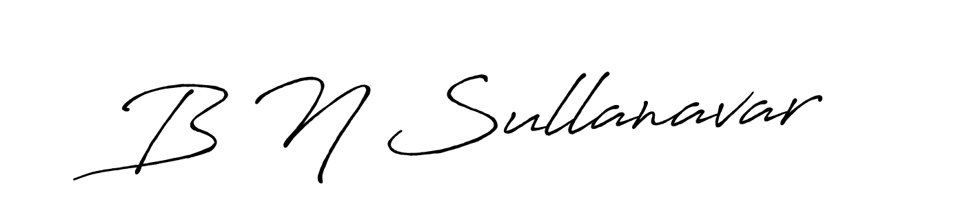 Also we have B N Sullanavar name is the best signature style. Create professional handwritten signature collection using Antro_Vectra_Bolder autograph style. B N Sullanavar signature style 7 images and pictures png
