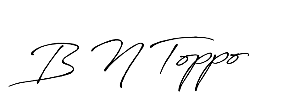 How to make B N Toppo name signature. Use Antro_Vectra_Bolder style for creating short signs online. This is the latest handwritten sign. B N Toppo signature style 7 images and pictures png