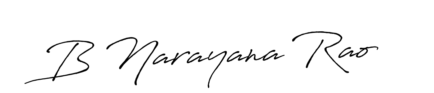 Create a beautiful signature design for name B Narayana Rao. With this signature (Antro_Vectra_Bolder) fonts, you can make a handwritten signature for free. B Narayana Rao signature style 7 images and pictures png