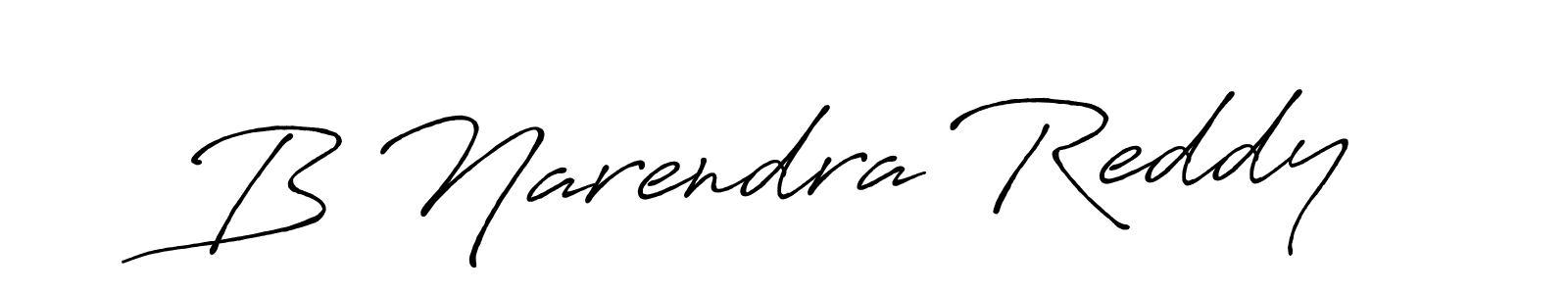 How to make B Narendra Reddy name signature. Use Antro_Vectra_Bolder style for creating short signs online. This is the latest handwritten sign. B Narendra Reddy signature style 7 images and pictures png