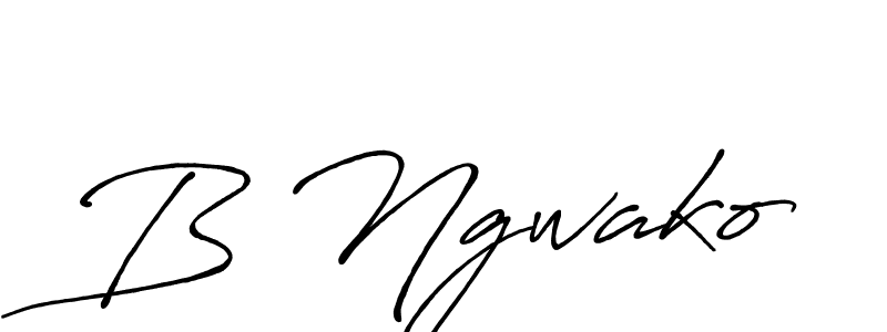Use a signature maker to create a handwritten signature online. With this signature software, you can design (Antro_Vectra_Bolder) your own signature for name B Ngwako. B Ngwako signature style 7 images and pictures png