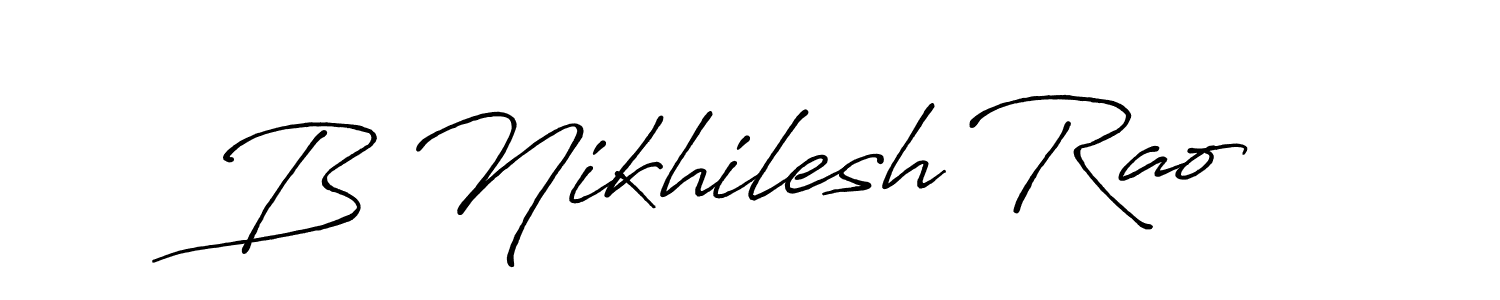 This is the best signature style for the B Nikhilesh Rao name. Also you like these signature font (Antro_Vectra_Bolder). Mix name signature. B Nikhilesh Rao signature style 7 images and pictures png