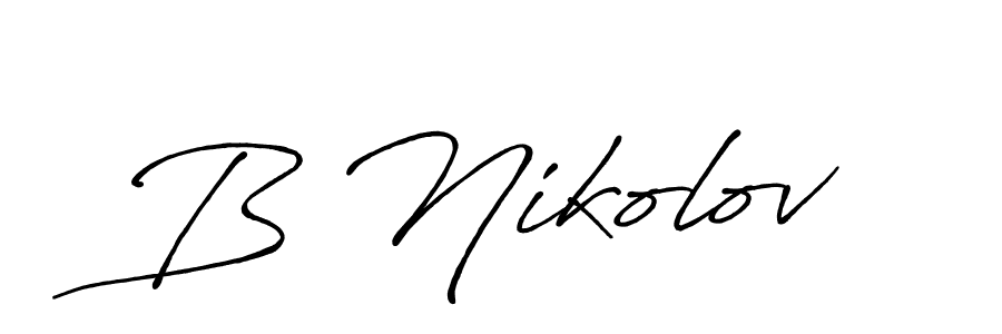 Make a beautiful signature design for name B Nikolov. With this signature (Antro_Vectra_Bolder) style, you can create a handwritten signature for free. B Nikolov signature style 7 images and pictures png