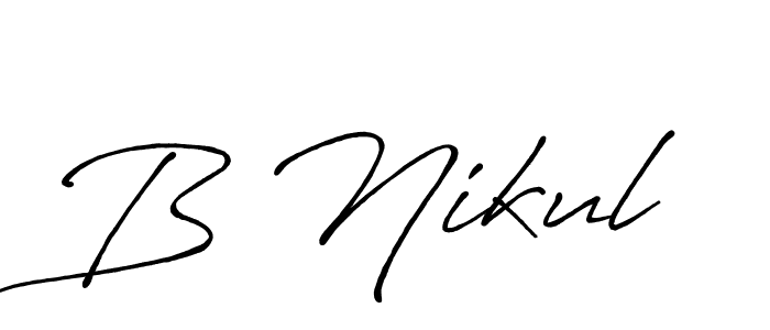 Best and Professional Signature Style for B Nikul. Antro_Vectra_Bolder Best Signature Style Collection. B Nikul signature style 7 images and pictures png