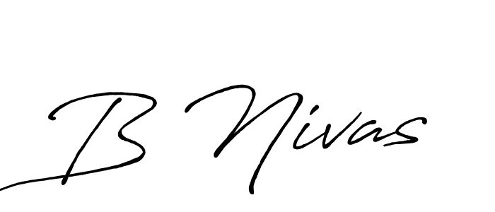 How to make B Nivas name signature. Use Antro_Vectra_Bolder style for creating short signs online. This is the latest handwritten sign. B Nivas signature style 7 images and pictures png