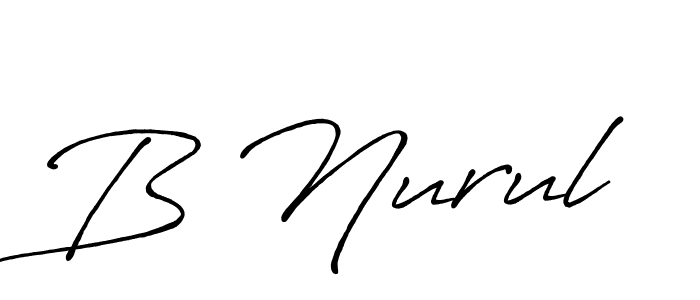 How to make B Nurul name signature. Use Antro_Vectra_Bolder style for creating short signs online. This is the latest handwritten sign. B Nurul signature style 7 images and pictures png