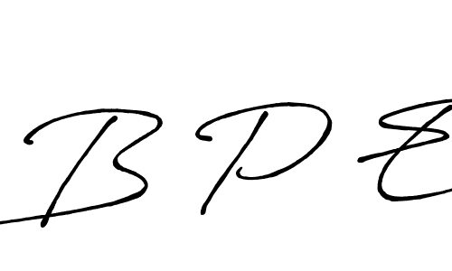 How to make B P E name signature. Use Antro_Vectra_Bolder style for creating short signs online. This is the latest handwritten sign. B P E signature style 7 images and pictures png