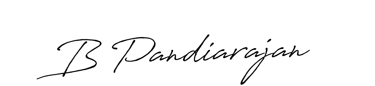 Create a beautiful signature design for name B Pandiarajan. With this signature (Antro_Vectra_Bolder) fonts, you can make a handwritten signature for free. B Pandiarajan signature style 7 images and pictures png