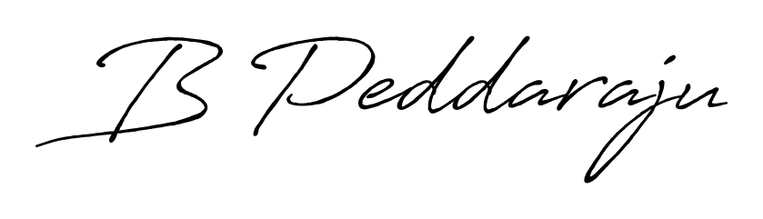 The Antro_Vectra_Bolder typeface gives name B Peddaraju a refined look. Suitable for certificates, diplomas, and official verification. B Peddaraju signature style 7 images and pictures png