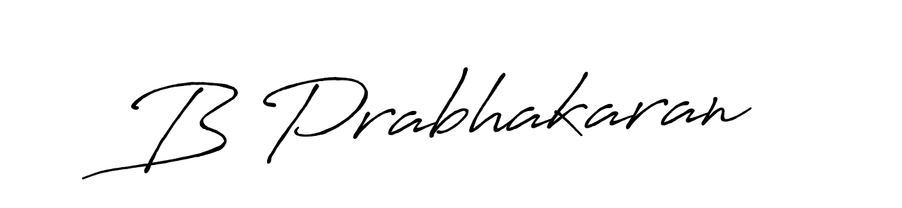 Make a beautiful signature design for name B Prabhakaran. With this signature (Antro_Vectra_Bolder) style, you can create a handwritten signature for free. B Prabhakaran signature style 7 images and pictures png