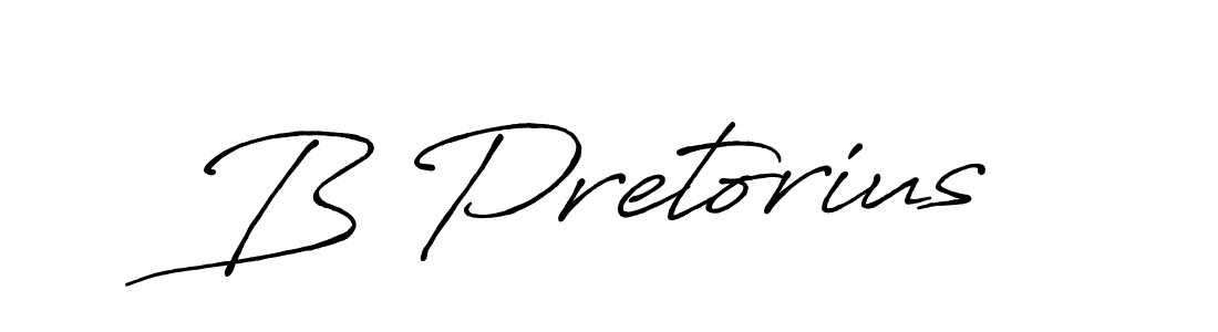 Use a signature maker to create a handwritten signature online. With this signature software, you can design (Antro_Vectra_Bolder) your own signature for name B Pretorius. B Pretorius signature style 7 images and pictures png