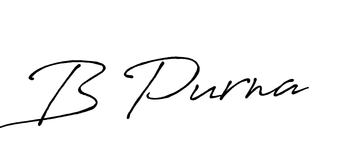 Create a beautiful signature design for name B Purna. With this signature (Antro_Vectra_Bolder) fonts, you can make a handwritten signature for free. B Purna signature style 7 images and pictures png