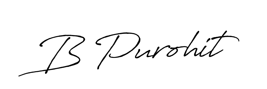 Create a beautiful signature design for name B Purohit. With this signature (Antro_Vectra_Bolder) fonts, you can make a handwritten signature for free. B Purohit signature style 7 images and pictures png