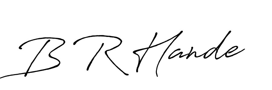 Make a beautiful signature design for name B R Hande. With this signature (Antro_Vectra_Bolder) style, you can create a handwritten signature for free. B R Hande signature style 7 images and pictures png
