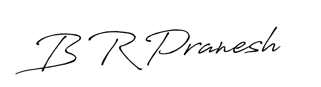 How to make B R Pranesh name signature. Use Antro_Vectra_Bolder style for creating short signs online. This is the latest handwritten sign. B R Pranesh signature style 7 images and pictures png