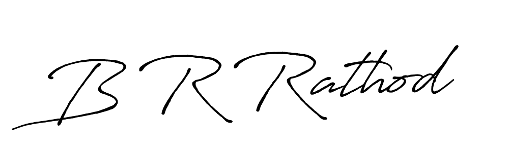 Use a signature maker to create a handwritten signature online. With this signature software, you can design (Antro_Vectra_Bolder) your own signature for name B R Rathod. B R Rathod signature style 7 images and pictures png