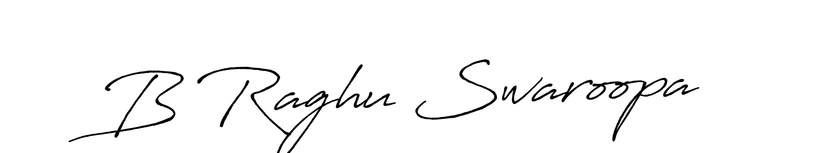 How to make B Raghu Swaroopa name signature. Use Antro_Vectra_Bolder style for creating short signs online. This is the latest handwritten sign. B Raghu Swaroopa signature style 7 images and pictures png