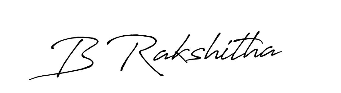 B Rakshitha stylish signature style. Best Handwritten Sign (Antro_Vectra_Bolder) for my name. Handwritten Signature Collection Ideas for my name B Rakshitha. B Rakshitha signature style 7 images and pictures png