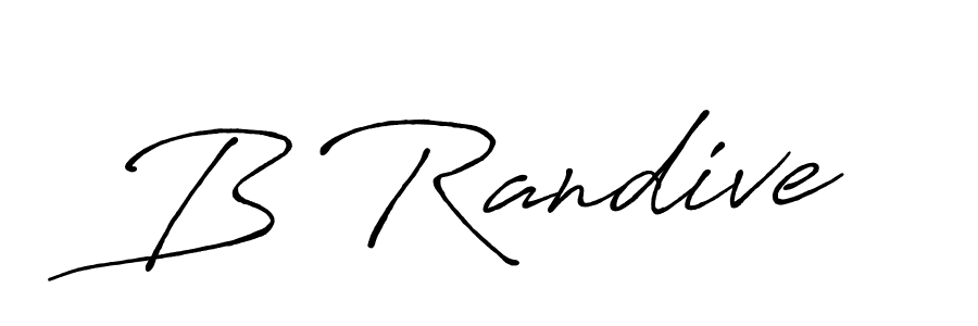Use a signature maker to create a handwritten signature online. With this signature software, you can design (Antro_Vectra_Bolder) your own signature for name B Randive. B Randive signature style 7 images and pictures png