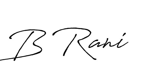 The best way (Antro_Vectra_Bolder) to make a short signature is to pick only two or three words in your name. The name B Rani include a total of six letters. For converting this name. B Rani signature style 7 images and pictures png