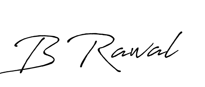 How to make B Rawal name signature. Use Antro_Vectra_Bolder style for creating short signs online. This is the latest handwritten sign. B Rawal signature style 7 images and pictures png