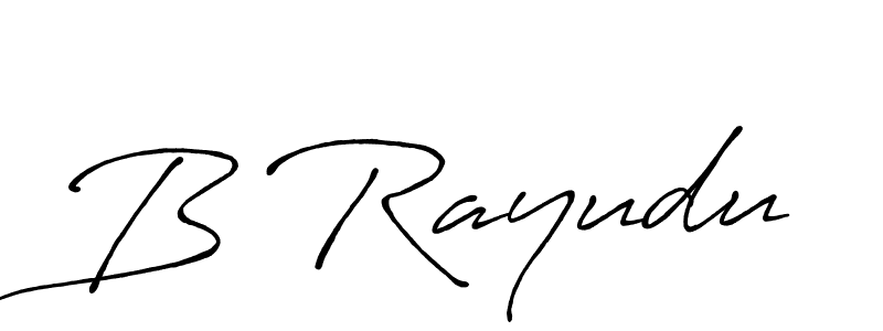 The best way (Antro_Vectra_Bolder) to make a short signature is to pick only two or three words in your name. The name B Rayudu include a total of six letters. For converting this name. B Rayudu signature style 7 images and pictures png