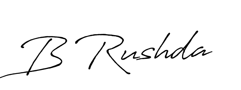 The best way (Antro_Vectra_Bolder) to make a short signature is to pick only two or three words in your name. The name B Rushda include a total of six letters. For converting this name. B Rushda signature style 7 images and pictures png