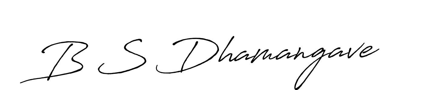 Make a short B S Dhamangave signature style. Manage your documents anywhere anytime using Antro_Vectra_Bolder. Create and add eSignatures, submit forms, share and send files easily. B S Dhamangave signature style 7 images and pictures png