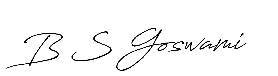 How to make B S Goswami name signature. Use Antro_Vectra_Bolder style for creating short signs online. This is the latest handwritten sign. B S Goswami signature style 7 images and pictures png