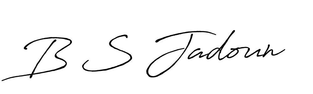 How to make B S Jadoun signature? Antro_Vectra_Bolder is a professional autograph style. Create handwritten signature for B S Jadoun name. B S Jadoun signature style 7 images and pictures png