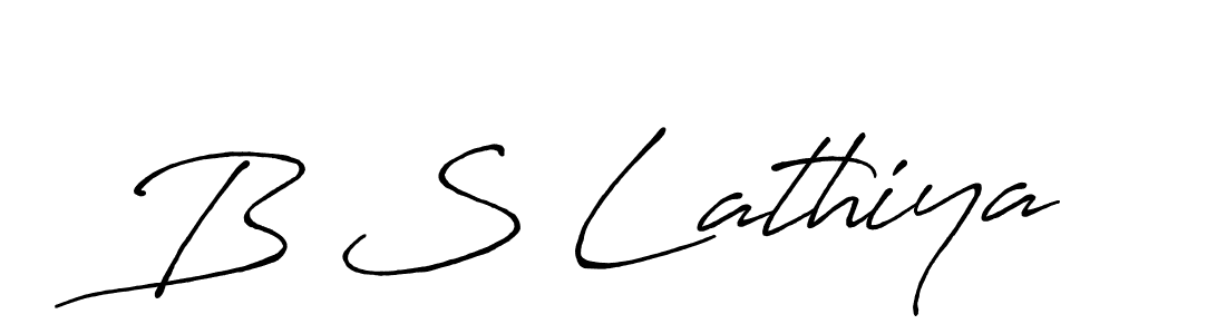 Also You can easily find your signature by using the search form. We will create B S Lathiya name handwritten signature images for you free of cost using Antro_Vectra_Bolder sign style. B S Lathiya signature style 7 images and pictures png