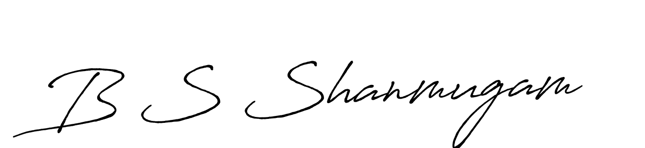 Make a beautiful signature design for name B S Shanmugam. With this signature (Antro_Vectra_Bolder) style, you can create a handwritten signature for free. B S Shanmugam signature style 7 images and pictures png