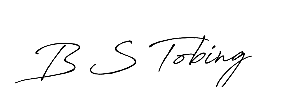 How to make B S Tobing name signature. Use Antro_Vectra_Bolder style for creating short signs online. This is the latest handwritten sign. B S Tobing signature style 7 images and pictures png
