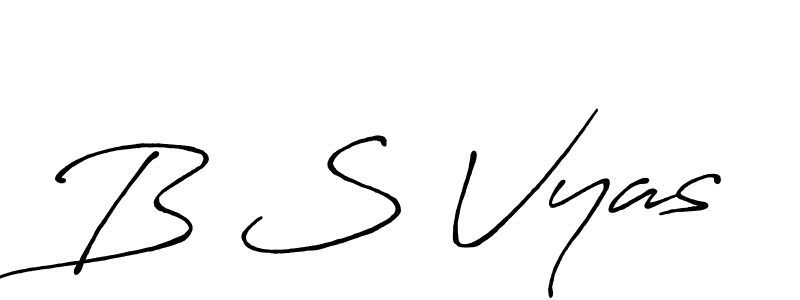 How to make B S Vyas name signature. Use Antro_Vectra_Bolder style for creating short signs online. This is the latest handwritten sign. B S Vyas signature style 7 images and pictures png