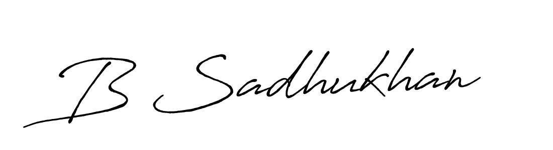 The best way (Antro_Vectra_Bolder) to make a short signature is to pick only two or three words in your name. The name B Sadhukhan include a total of six letters. For converting this name. B Sadhukhan signature style 7 images and pictures png