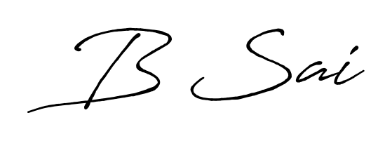 Make a beautiful signature design for name B Sai. Use this online signature maker to create a handwritten signature for free. B Sai signature style 7 images and pictures png