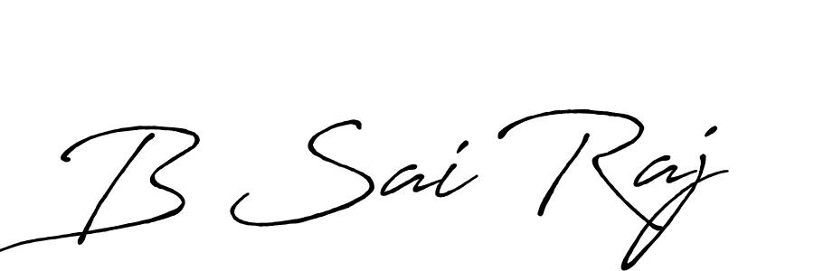 Use a signature maker to create a handwritten signature online. With this signature software, you can design (Antro_Vectra_Bolder) your own signature for name B Sai Raj. B Sai Raj signature style 7 images and pictures png