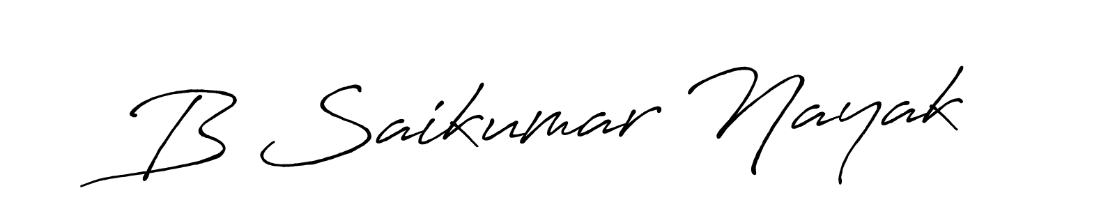 How to make B Saikumar Nayak name signature. Use Antro_Vectra_Bolder style for creating short signs online. This is the latest handwritten sign. B Saikumar Nayak signature style 7 images and pictures png