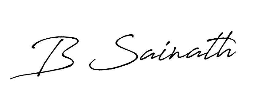 How to make B Sainath name signature. Use Antro_Vectra_Bolder style for creating short signs online. This is the latest handwritten sign. B Sainath signature style 7 images and pictures png