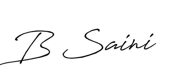 Make a beautiful signature design for name B Saini. With this signature (Antro_Vectra_Bolder) style, you can create a handwritten signature for free. B Saini signature style 7 images and pictures png