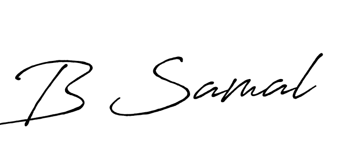 You should practise on your own different ways (Antro_Vectra_Bolder) to write your name (B Samal) in signature. don't let someone else do it for you. B Samal signature style 7 images and pictures png