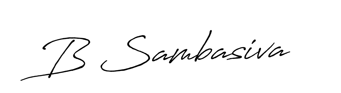 How to make B Sambasiva name signature. Use Antro_Vectra_Bolder style for creating short signs online. This is the latest handwritten sign. B Sambasiva signature style 7 images and pictures png