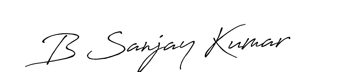 Use a signature maker to create a handwritten signature online. With this signature software, you can design (Antro_Vectra_Bolder) your own signature for name B Sanjay Kumar. B Sanjay Kumar signature style 7 images and pictures png