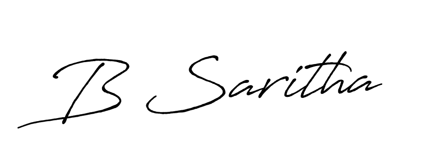 Use a signature maker to create a handwritten signature online. With this signature software, you can design (Antro_Vectra_Bolder) your own signature for name B Saritha. B Saritha signature style 7 images and pictures png