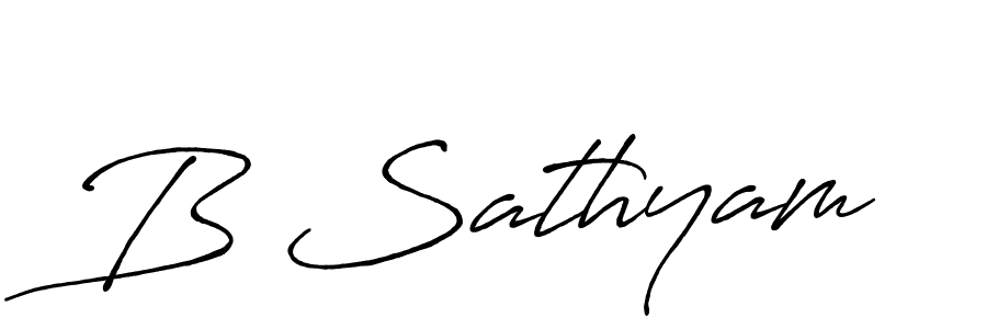 Design your own signature with our free online signature maker. With this signature software, you can create a handwritten (Antro_Vectra_Bolder) signature for name B Sathyam. B Sathyam signature style 7 images and pictures png