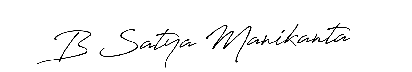 Also we have B Satya Manikanta name is the best signature style. Create professional handwritten signature collection using Antro_Vectra_Bolder autograph style. B Satya Manikanta signature style 7 images and pictures png