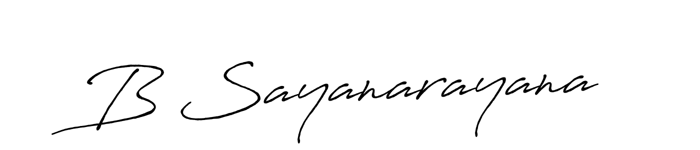 Make a beautiful signature design for name B Sayanarayana. With this signature (Antro_Vectra_Bolder) style, you can create a handwritten signature for free. B Sayanarayana signature style 7 images and pictures png