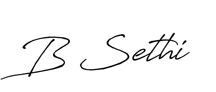 The best way (Antro_Vectra_Bolder) to make a short signature is to pick only two or three words in your name. The name B Sethi include a total of six letters. For converting this name. B Sethi signature style 7 images and pictures png