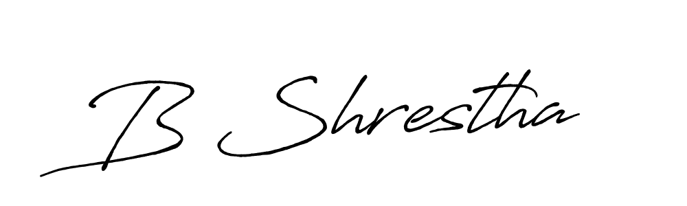 You should practise on your own different ways (Antro_Vectra_Bolder) to write your name (B Shrestha) in signature. don't let someone else do it for you. B Shrestha signature style 7 images and pictures png