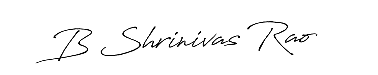 Create a beautiful signature design for name B Shrinivas Rao. With this signature (Antro_Vectra_Bolder) fonts, you can make a handwritten signature for free. B Shrinivas Rao signature style 7 images and pictures png